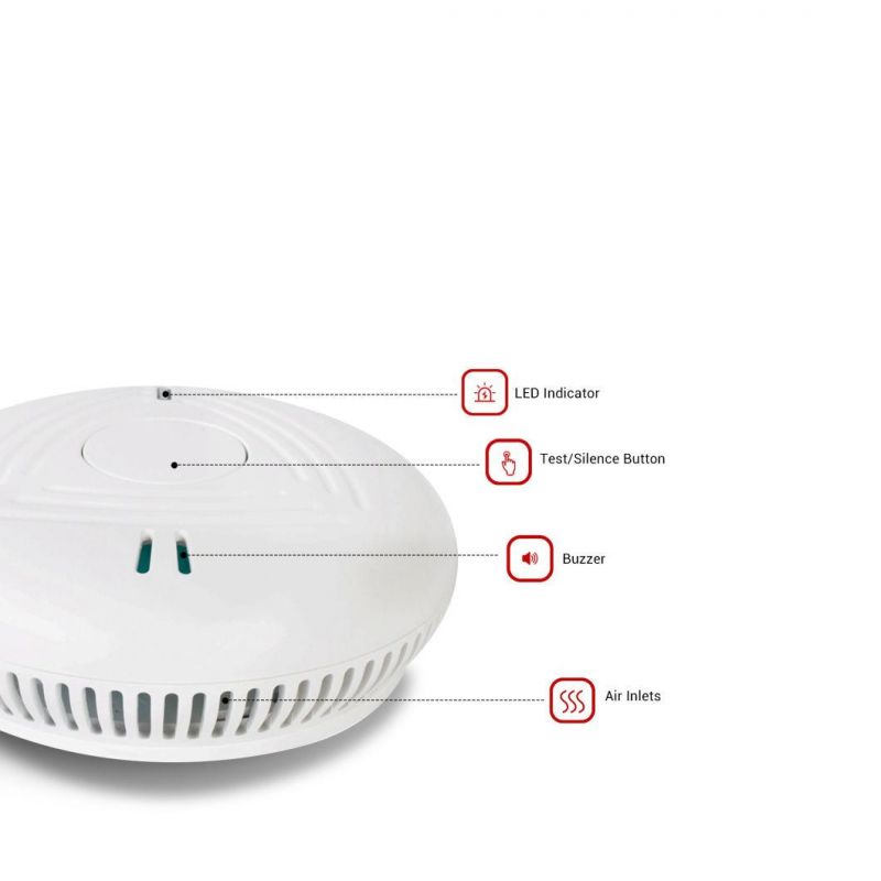 Co Detector and Photo Electronic Smoke Sensor Gas Analysis CE as Independent Photo Electronic Smoke and Co Detector and Alarm