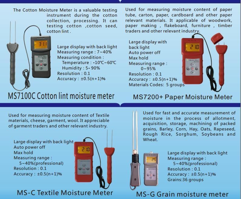Ms-G Portable Digital Beans Seed Grain Moisture Meter