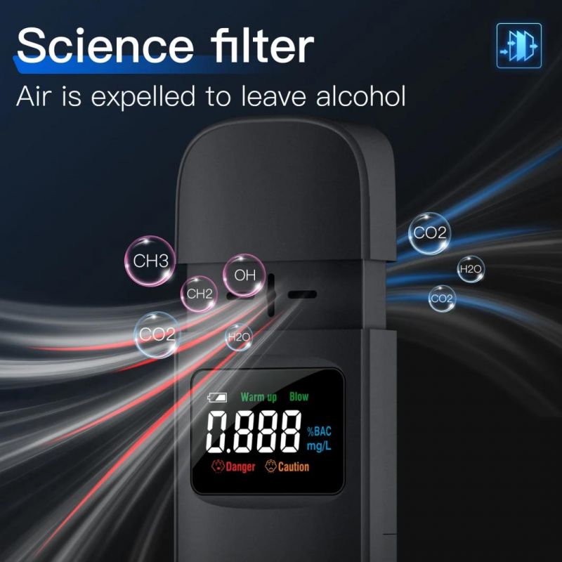 Detector De Alcohol Datalogger Breath Tester Portable Non-Contact Alcohol Breath Tester Breathalyzer Analyzer Alcohol Tester