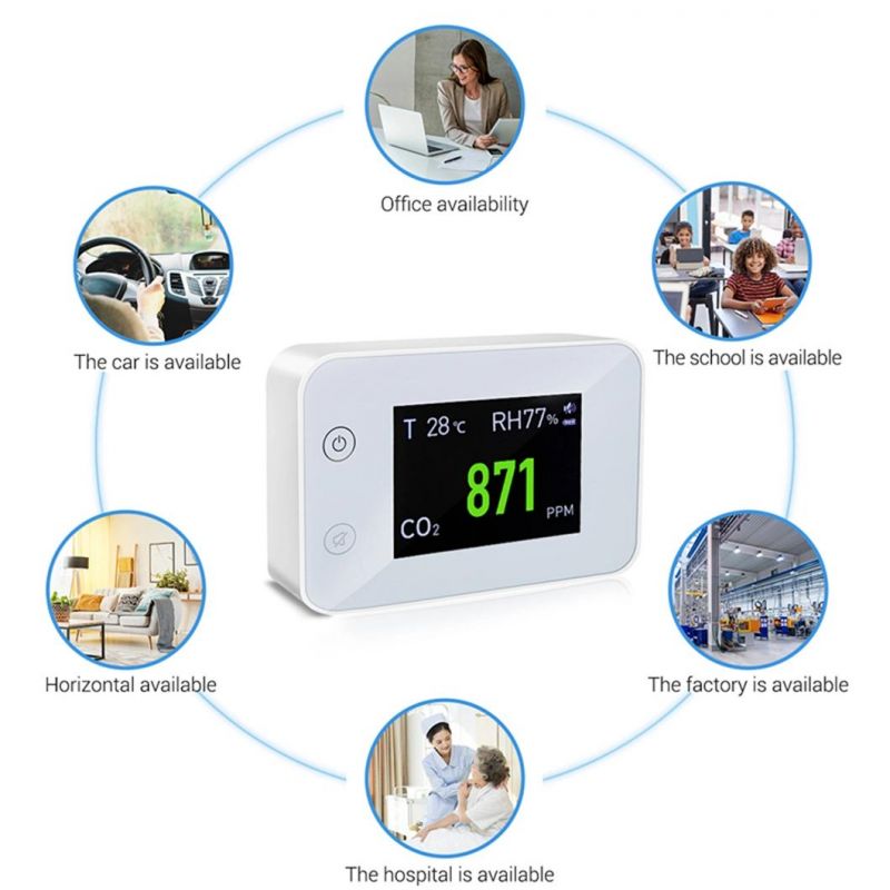 Portable Carbon Dioxide Alarm Air Quality Tester Monitor CO2 Meter Detector
