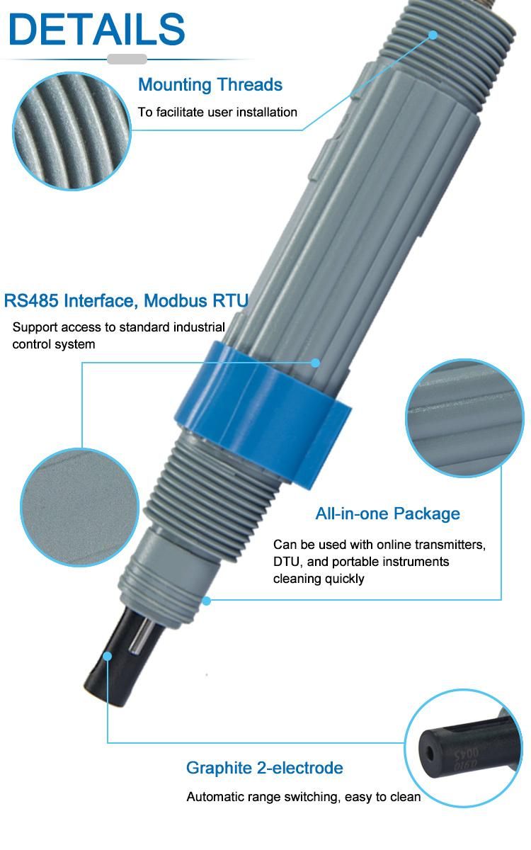 Industrial Conductivity Probe DEC Sensor with Multi-Point Calibration