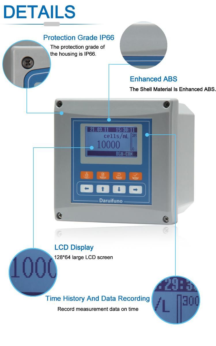 LCD Display Water Blue-Green Algae Analyzer Digital Bag Meter for Water Treatment