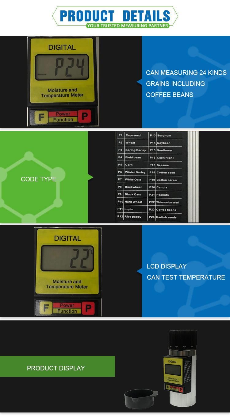 Skz111b-2A Grain Storage 12 Months Warranty 8%-35% Moisture Meter Water Determination Wheat Corn Soybean Sesame Rice Paddy Coffee Beans Moisture Tester