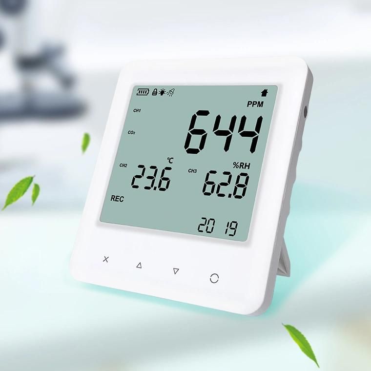 Indoor CO2 Temperature Humidity Sensor Recorder Data Logger Air Quality Monitor Meter