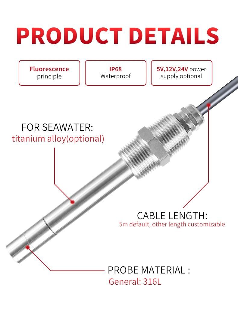 Rika Rk500-04 Low Cost Online Optical Dissolved Oxygen Do Sensor 4-20mA RS485 for Aquaculture