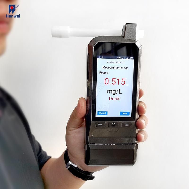 Colorful OLED Display and Touch Screen Keyboard Input Alcohol Breathalyzer with Precise Mouth-Blow Test Result