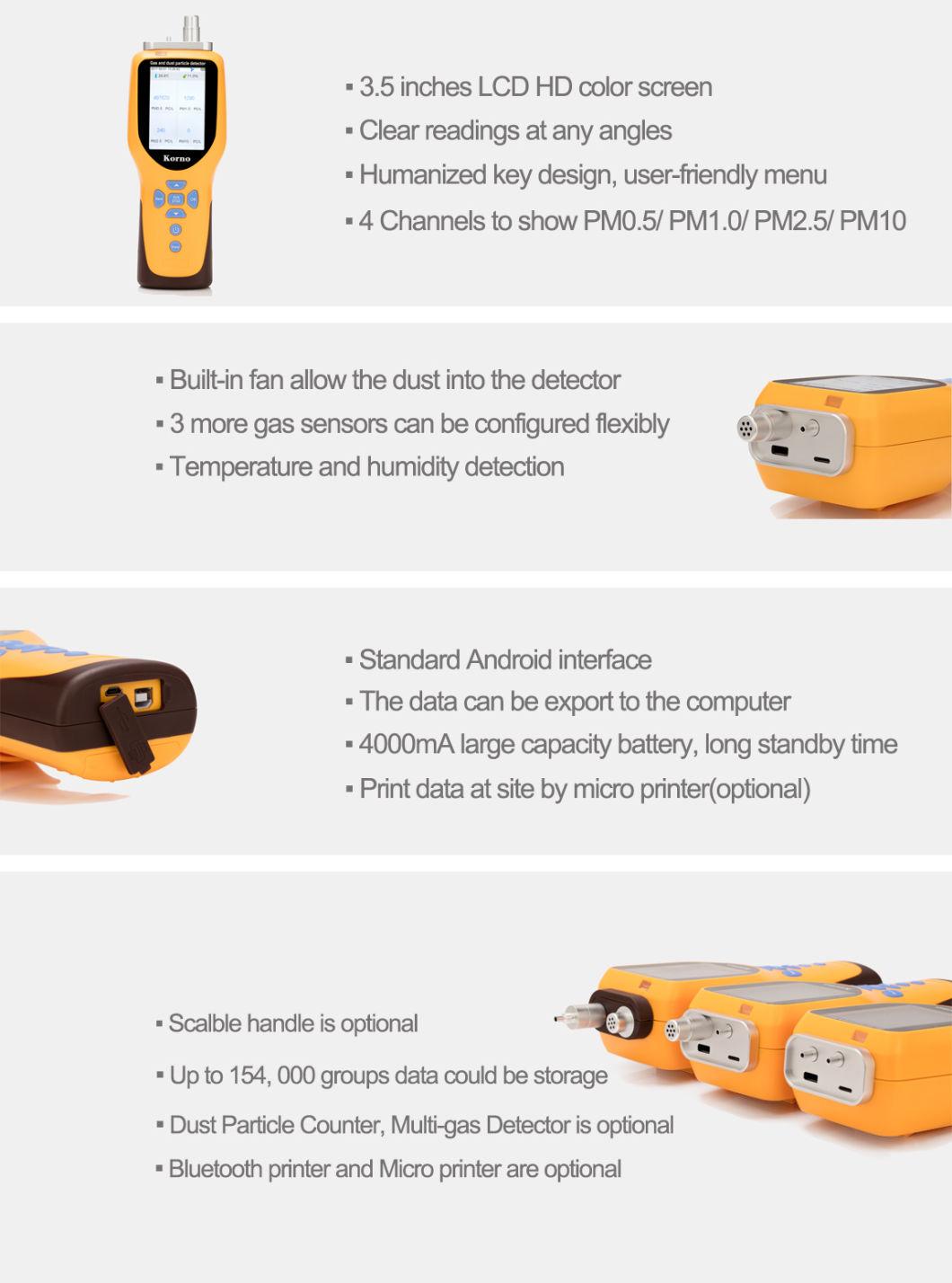 Portable Multi Gas Detector Portable Air Quality Monitor 3 in 1 Gas Detector (3 gases)