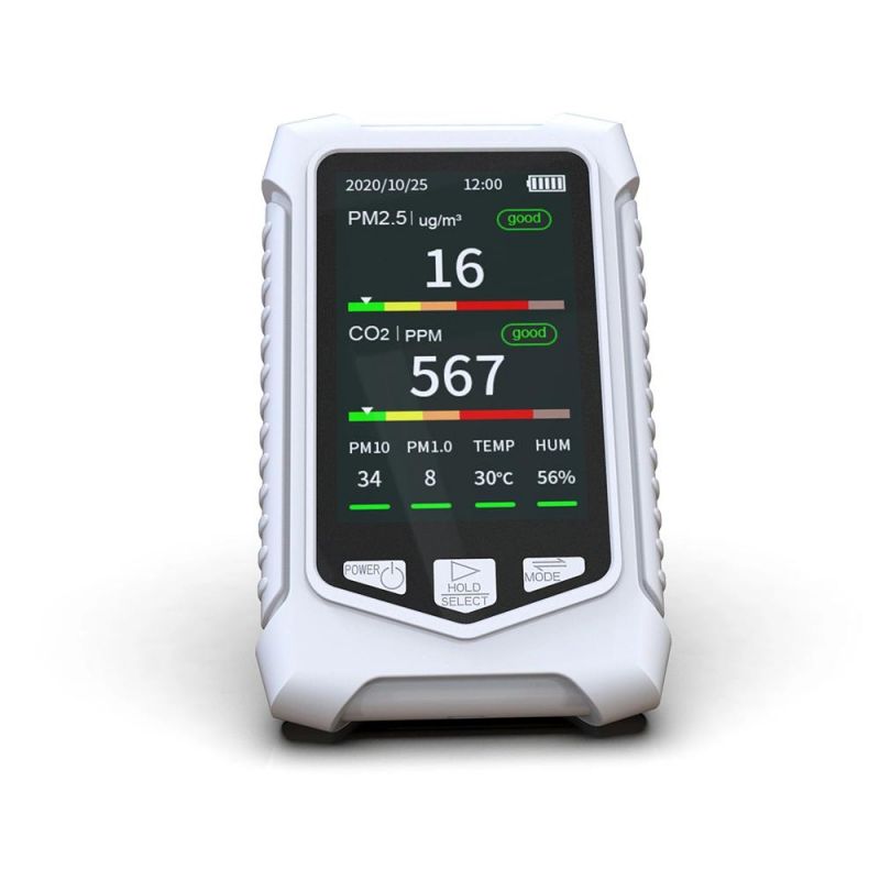 Multi Functional Portable Desktop CO2 Meter Tvoc Gas Pollution Detector for Pm1, Pm2.5 Temperature and Humidity Particle