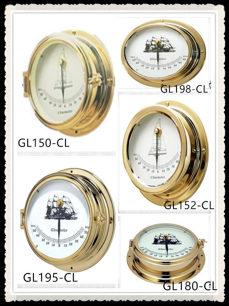 Marine Clinometer Brass Case Open Case Type Dia 102mm