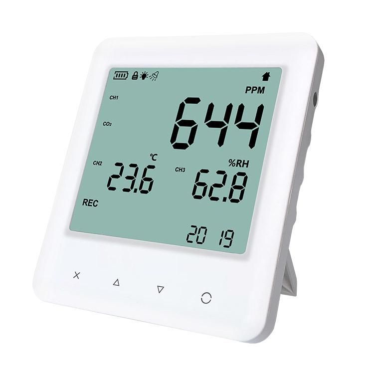 Remote Digital Data Logger Wall-Mounted Humidity Temperature and CO2 Monitor
