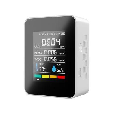 5 in 1 Air Quality Tester Real Ndir Infrared CO2 Meter Detector Gas Meter