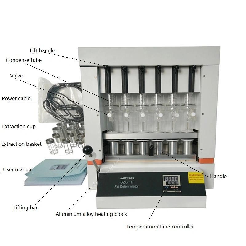 Soxhlet Extraction Fat Analysis Equipments Crude Fat Analyzer