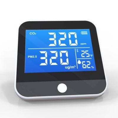 Indoor Carbon Dioxide Detector Pm2.5 Tvoc Air Quality Detector CO2 Meter with Alarm Function