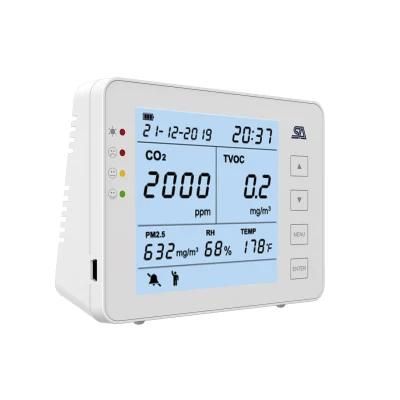 CO2/Tvoc/Hcho/Temperature/Humidity Multifunction Air Quality Monitor OEM ODM