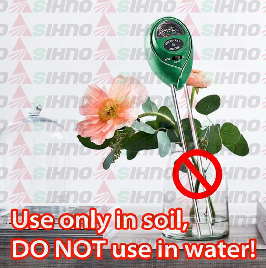 Portable Soil pH Meters 3 In1 Plant Flowers pH /Moisture/Light Meter Soil Test Kit for Soil Nutrient Tester