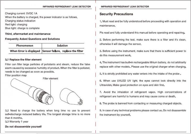 Ild-200 Infrared Refrigerant Leak Detector