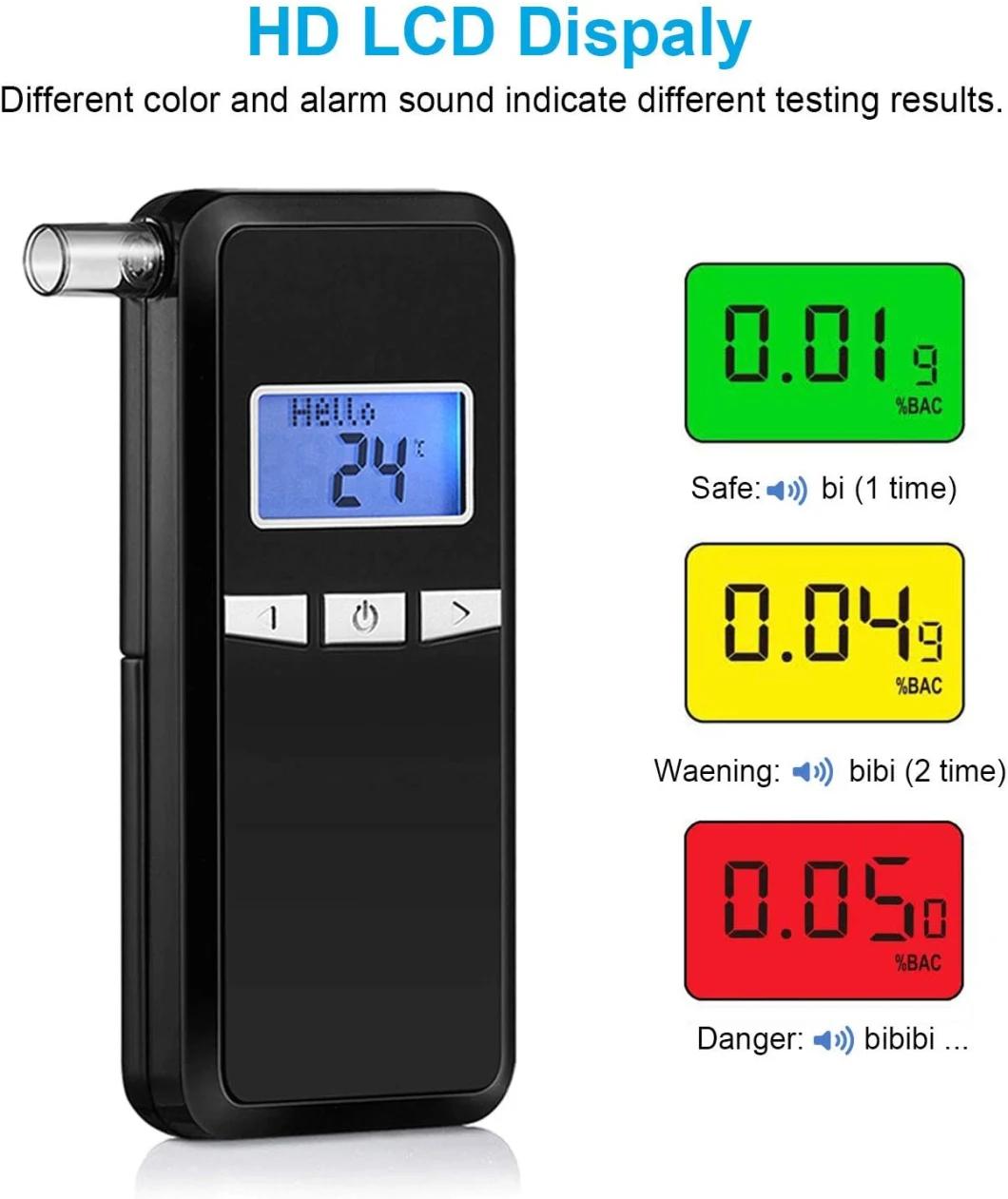 Mini Digital Breath Alcohol Meter Detector Tester Breathalyzer with Mouthpieces