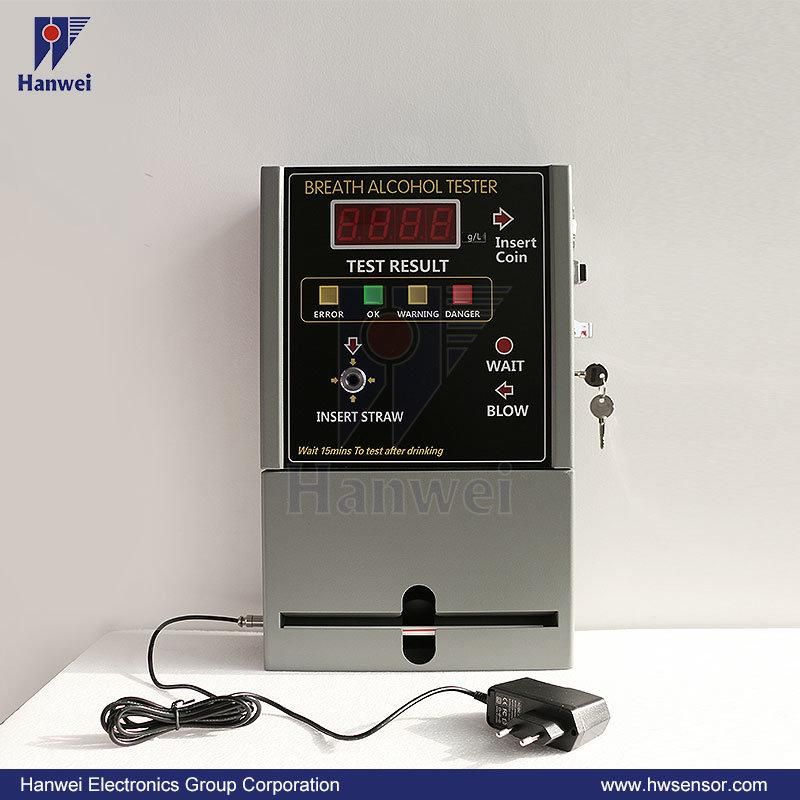 Coin Operated Alcohol Tester Fuel Cell Breathalyzer for Restaurant Public Places (AT319)