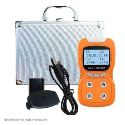 Multi-Gas Analyser Portable 4 in 1 Ex, O2, H2s, Co Gas Monitor