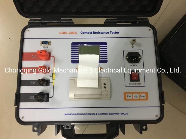 Gdhl-100A/200A Breaker Contact Resistance Tester Switchgear Micro Ohm Meter