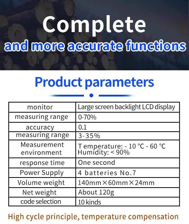 Instant Concrete Moisture Meter Wall Moisture Detector 0-70%