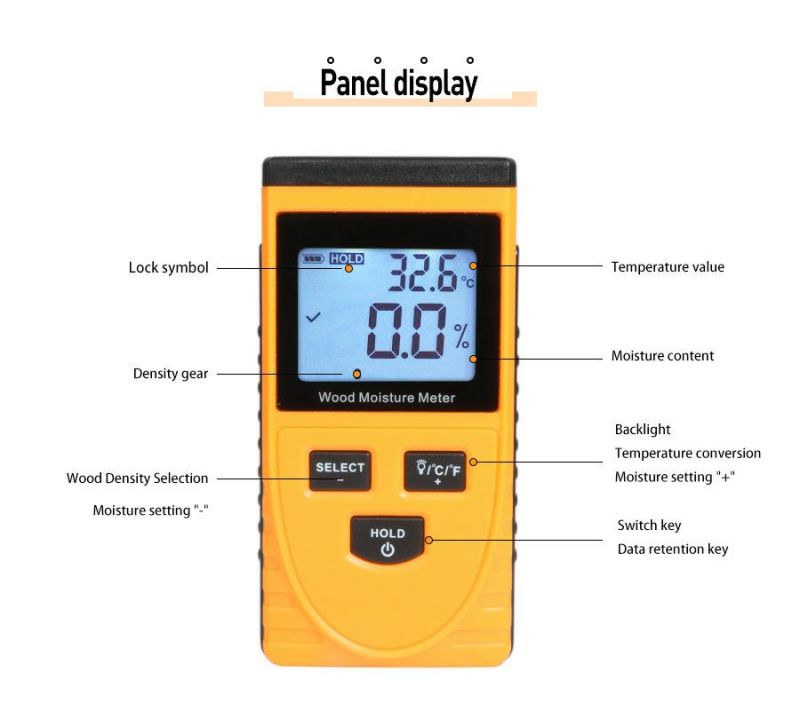 Digital Wood Moisture Meter Humidity Tester Hygrometer Timber Damp Detector