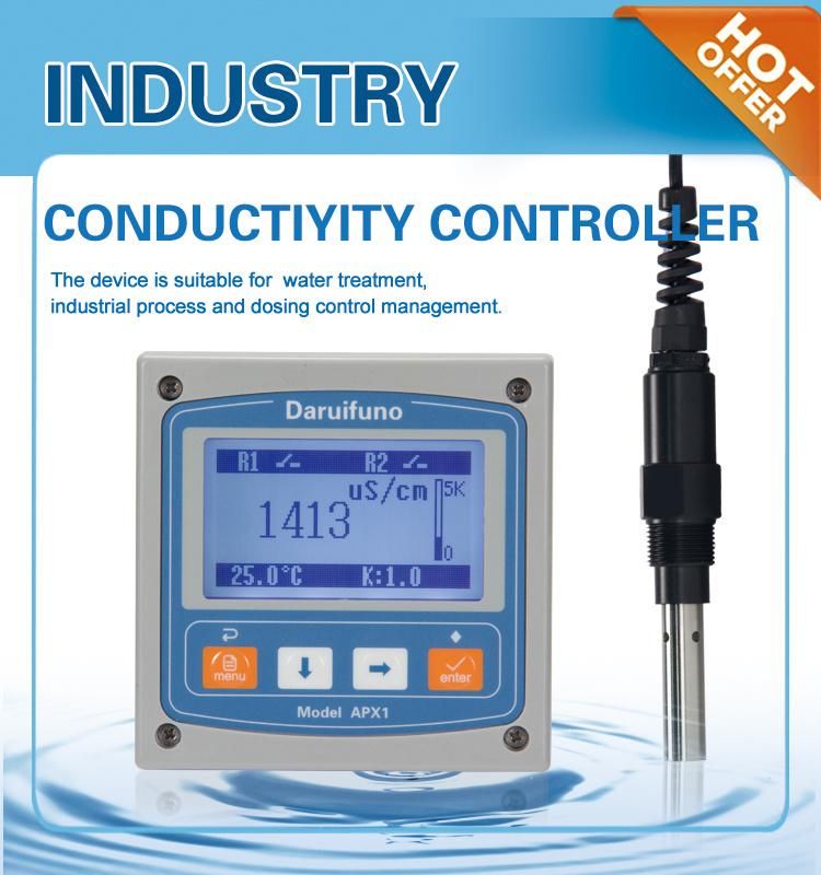 Two 0/4~20mA Current Outputs Conductivity Ec Salinity Meter for Sewage Treatment Inlet Outlet