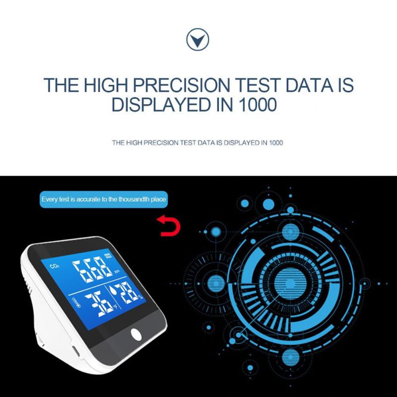 CO2 Alarm Meter for Desktop Carbon Dioxide Air Quality Monitor CO2 Monitor Tester Gas Analyzer