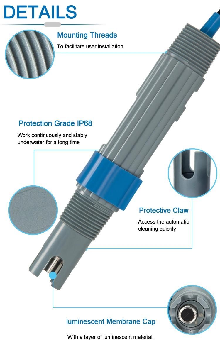 Long Warranty Replaceable Fluorescent Cap Do Sensor for Industrial Wash Water Reclamation Unit
