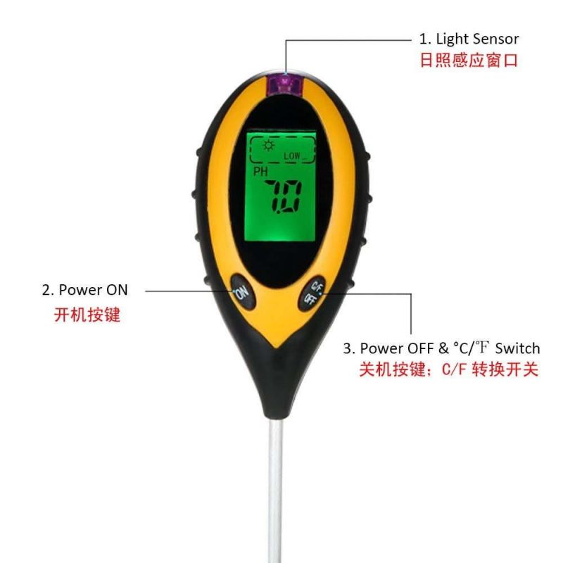 Digital Moisture Temperature pH Meter Soil Fertility Tester
