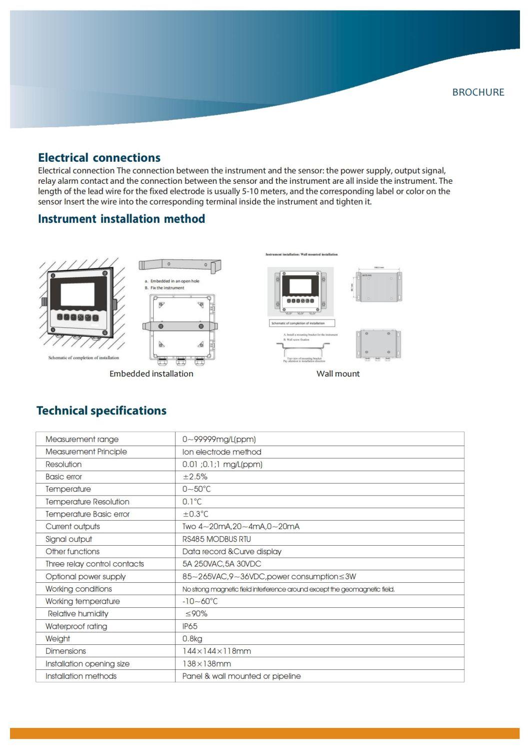 Hot Popular Industrial Online Chloride Ion Concentration Transmitter