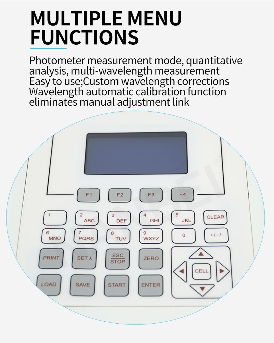 Spectrophotometer for Laboratory 2nm UV/Visable Spectrophotometer