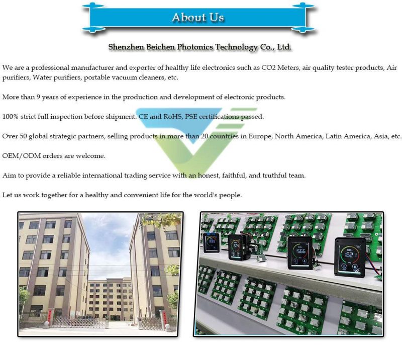 Barometric Temperature and Humidity Detector CO2 Meter with Data Downloading