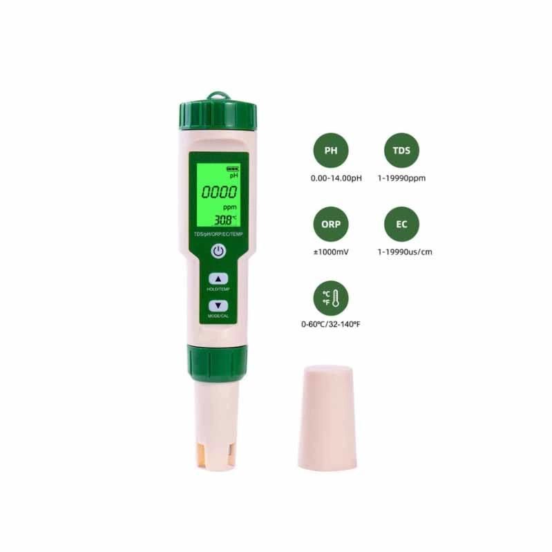 pH Meter Soil Moisture Tester 4 in 1 Digital Light Sensor New Thermometer Temperature Dissolved Oxygen Water Paper pH Meter