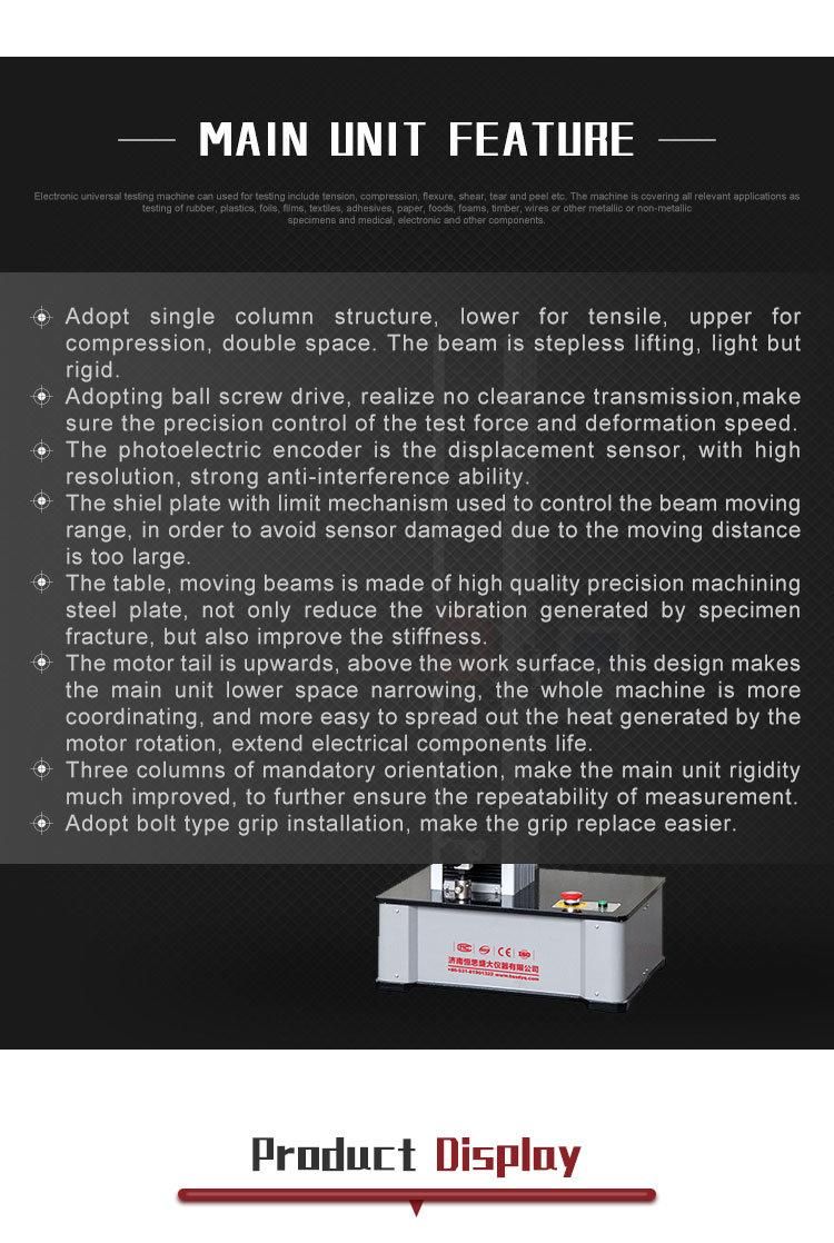 Wds Series Single Column Digital Display Electronic Universal Testing Machine