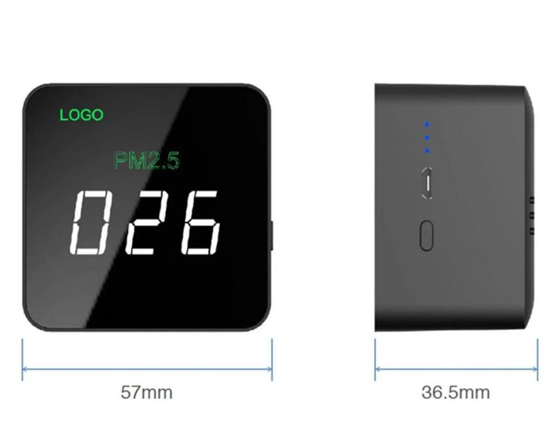 Air Quality Detector Particle Mass Concentration Monitors Formaldehyde (HCHO) Pm2.5/Pm10 CO2 Humidity Temperature