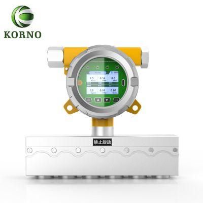 CE Certificate 6 in 1 Online Multi Gas Analyzer Fixed Multi Gas Detector Cpmbustible and Toxic Detector Lel/Co/O2/H2s/CO2/Voc