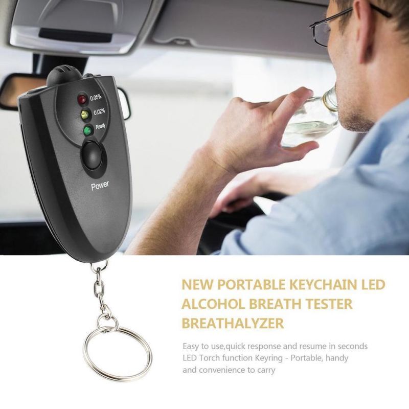 New Portable Keychain LED Alcohol Tester Breathalyzer