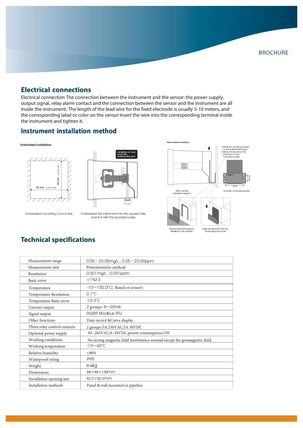 Industrial Online Free Chlorine Analyzer Chlorine Dioxide Dissolved Ozone Meter