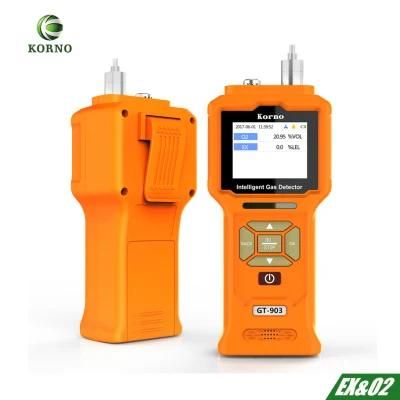 Portable 2 in 1 Combustible and O2 Gas Detector