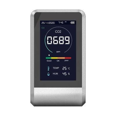 Home Desktop Type-C Rechargeable Air Temperature and Humidity Analyzer CO2 Detector with Sound Reminder Function
