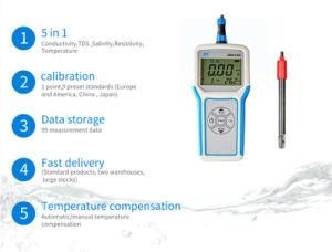 Portable TDS Conductivity Salinity Resistivity Meter with Probe