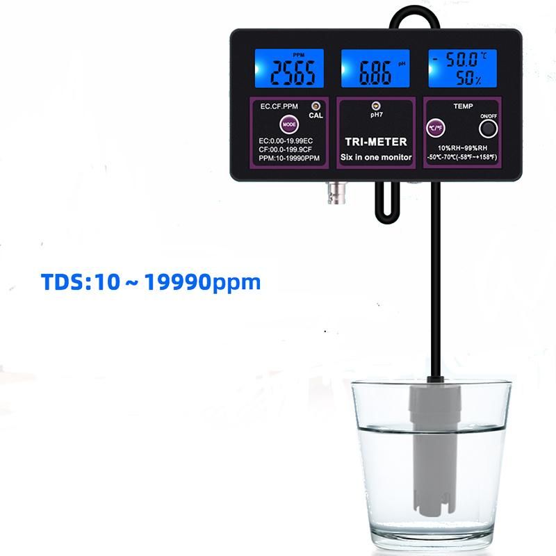 6 in 1 pH Ec CF Rh TDS Temp Tester