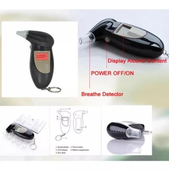 Portable Handheld Digital Breathalyzer Breath Alcohol Tester for Drunk Driving or Alcohol Breathalyzer with Key Chain