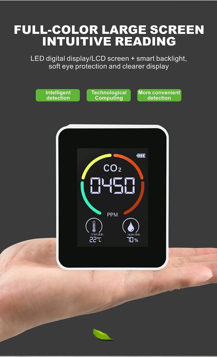 Temperature Air Quality Tester Digital CO2 Tester Carbon Dioxide Meter Gas Analyzer Detector