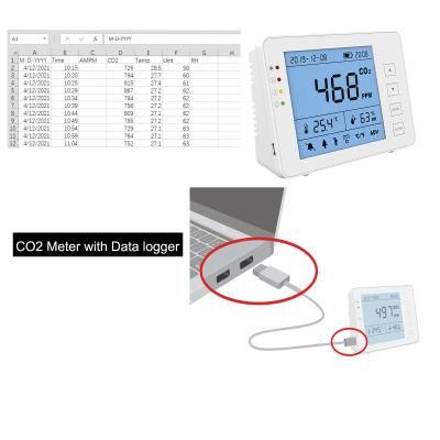 USB Carbon Monoxide Monitor Data Logger CO2 Meter Data Export Csv File