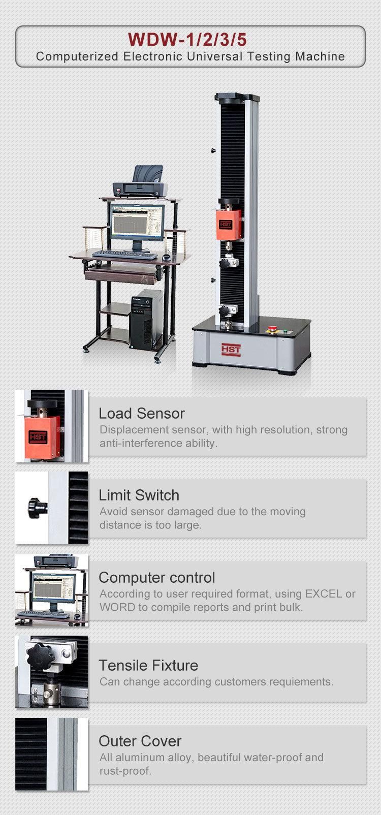 Wdw-E Series Single Columncomputerized Electronic Universal Testing Machine