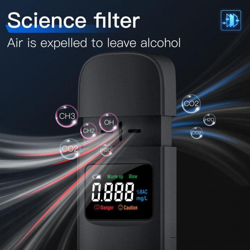 Blow Type Portable Alcoholmeter Quick Response Breathalyzer for Drive Safety Alcohol Tester