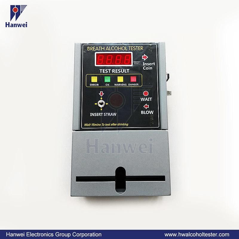 At319 Standalone Coin Operated Alcohol Tester with Bright LED Guide The Operation on The Panel