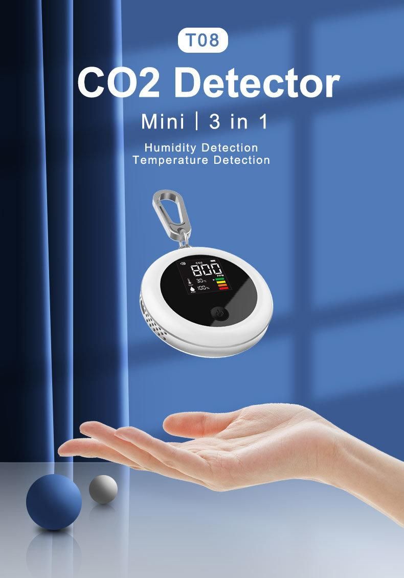 Portable Mini CO2 Meter Indoor Gas Carbon Dioxide Tester CO2 Detector Air Quality Monitor